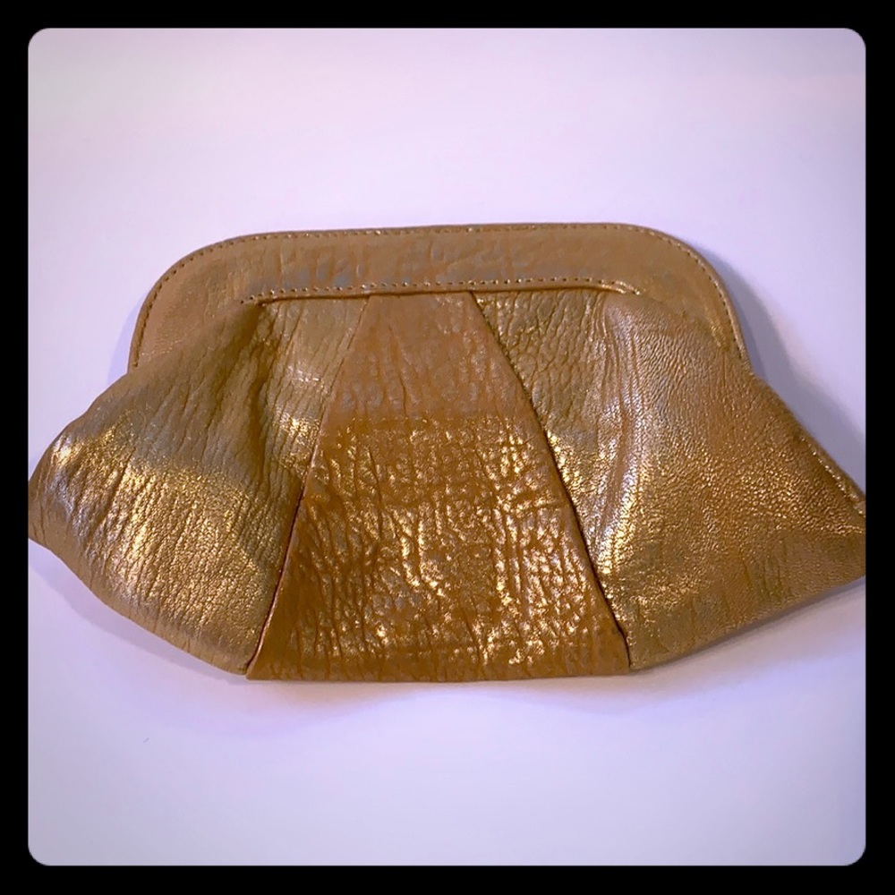 Lauren Merkin Gold Clutch Bag